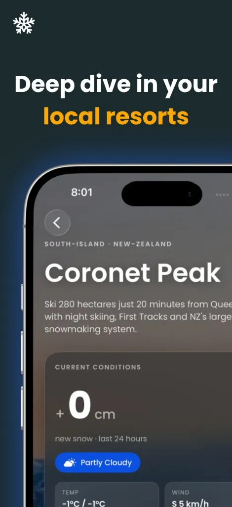 Resort detail page for Coronet Peak