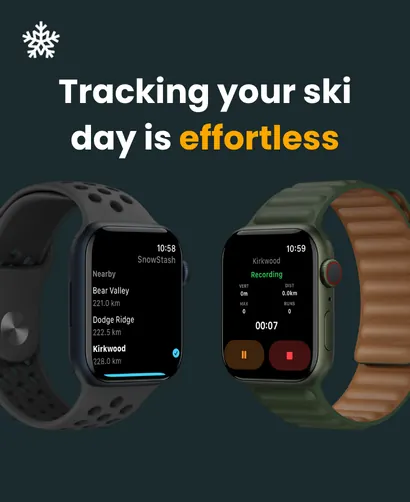 SnowStash on Apple Watch, start tracking from your wrist