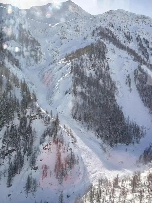 The location of the avalanche at Courmayeur ski resort.