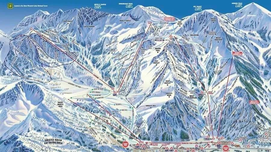 The trail map of Alta.