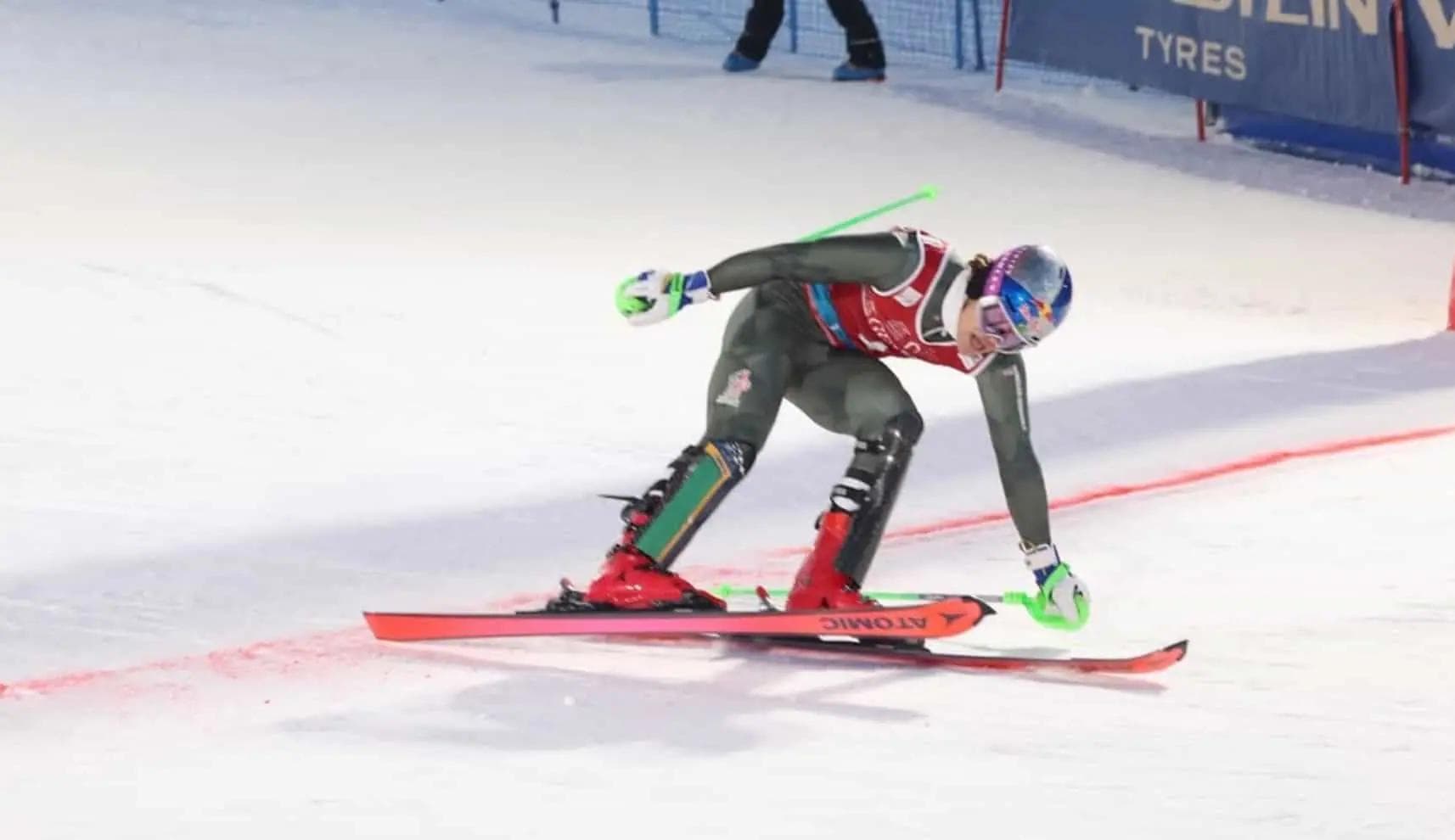 Lucas crossing the finish line