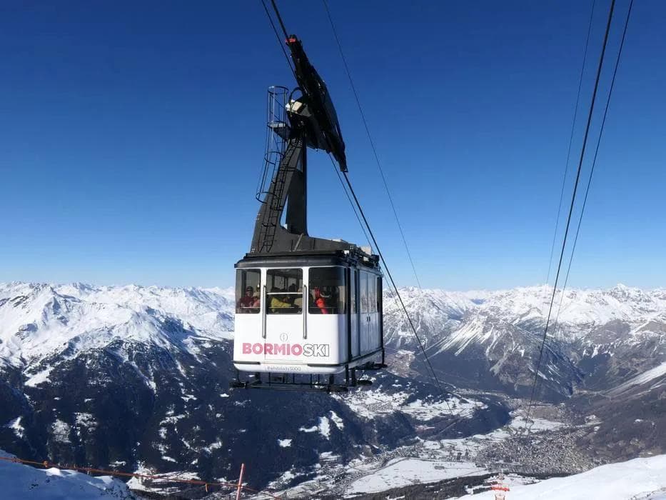 Bormio ski is home to a legendary aerial tram which lifts high out of the village.