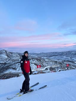Drew as ski patrol at Utah Olympic Park