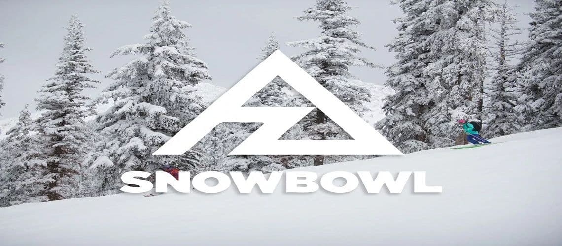 Skiers and snowboarders on mountain slopes with fresh powder