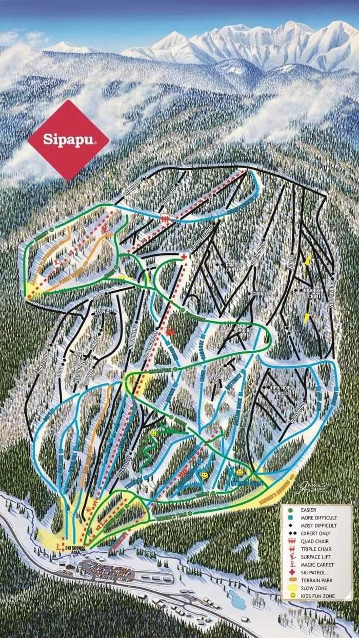 Sipapu complete trail map showing all ski runs and lifts
