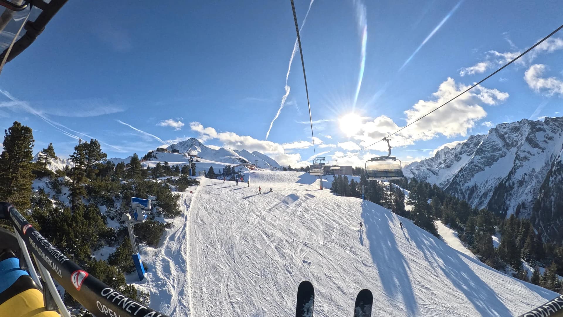 The beginner terrain in Ahorn at Mayrhofen ski resort.