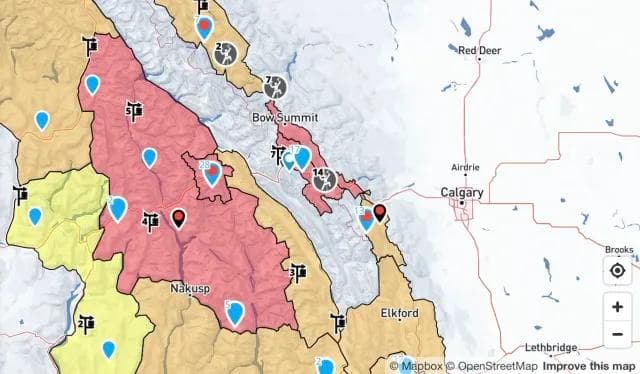 Avalanche danger was at Level 3 across the region.