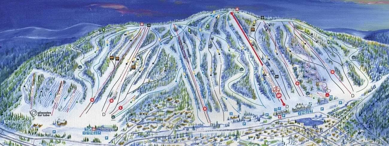 Sommet Saint-Sauveur complete trail map showing all ski runs and lifts