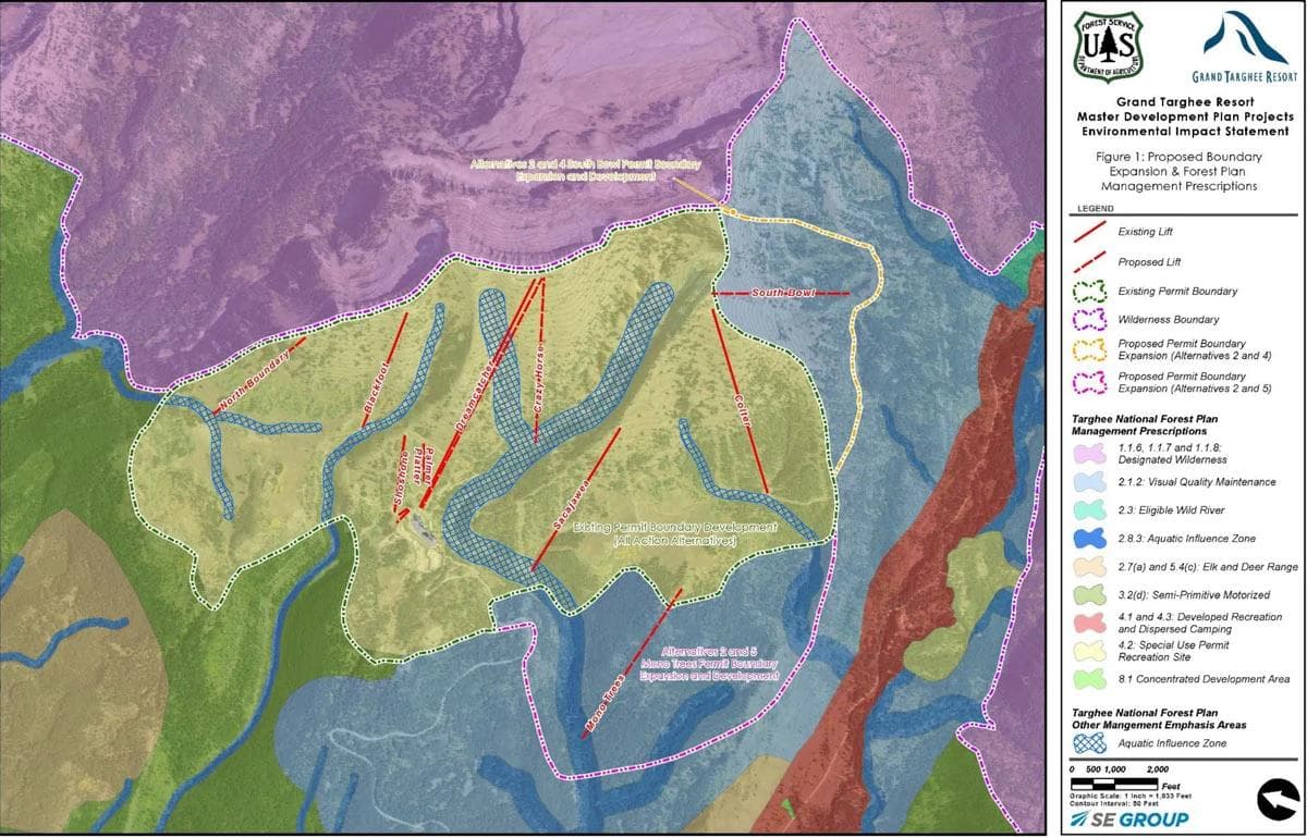 A map from the master plan showing the expansion zones.