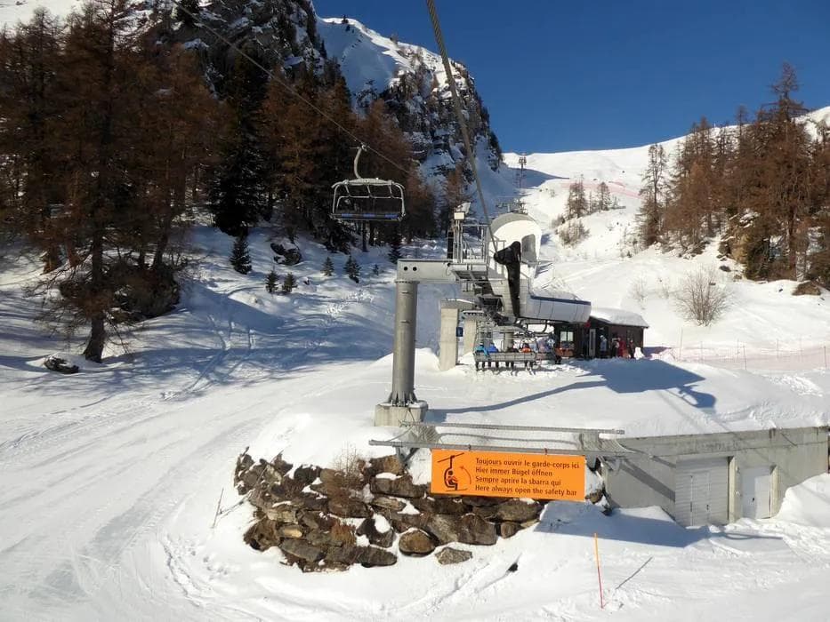 Ski lift and mountain transportation at Crans Montana