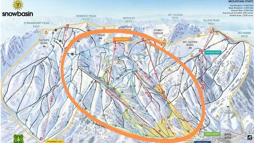 Snow basin Trail Map Opening Terrain
