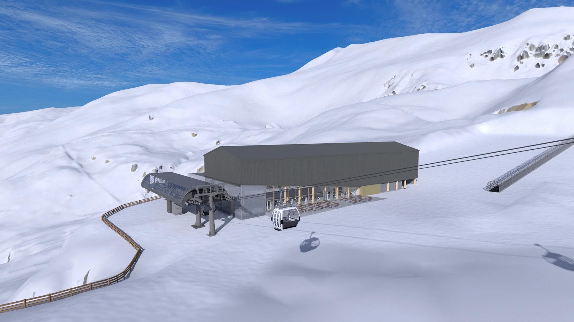 The lower base area of the Doolans Gondola.