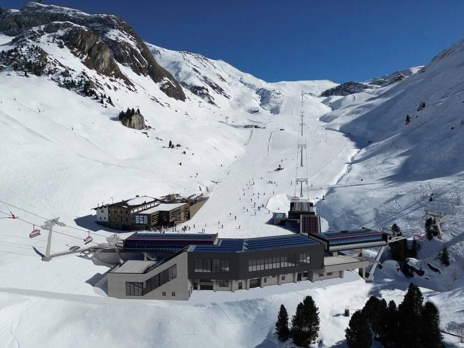 The base where all the action is taking place at Ischgl ski resort.