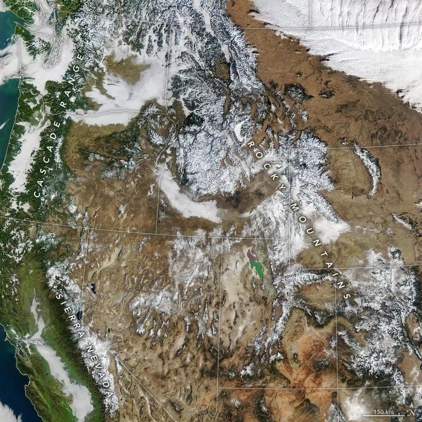 January 15, 2026 Snowpack as shown by NASA Science satellite imagery