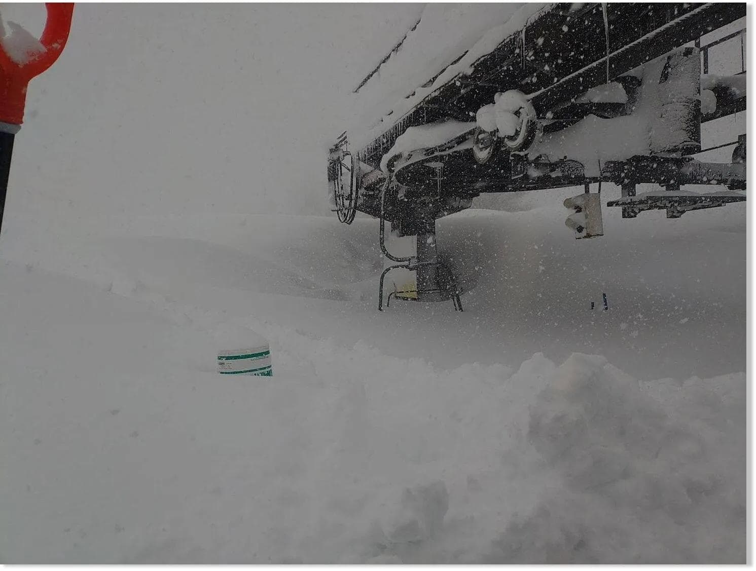 Deep snow stops the lifts at Kagura ski resort