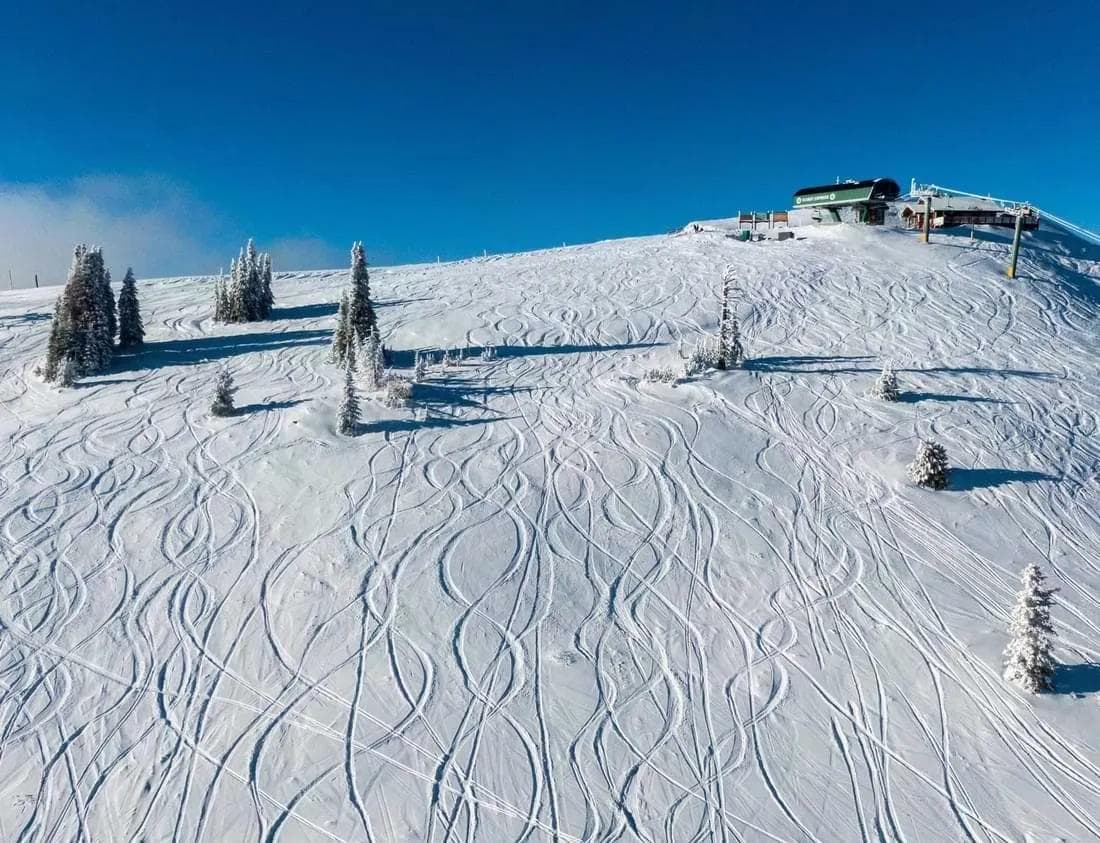 Tamarack Resort on a bluebird morning.