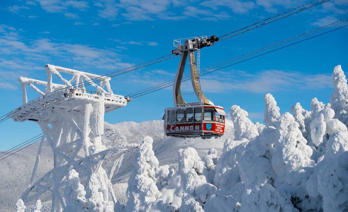 Cannon Mountain Aerial Tramway On A Fresh Morning