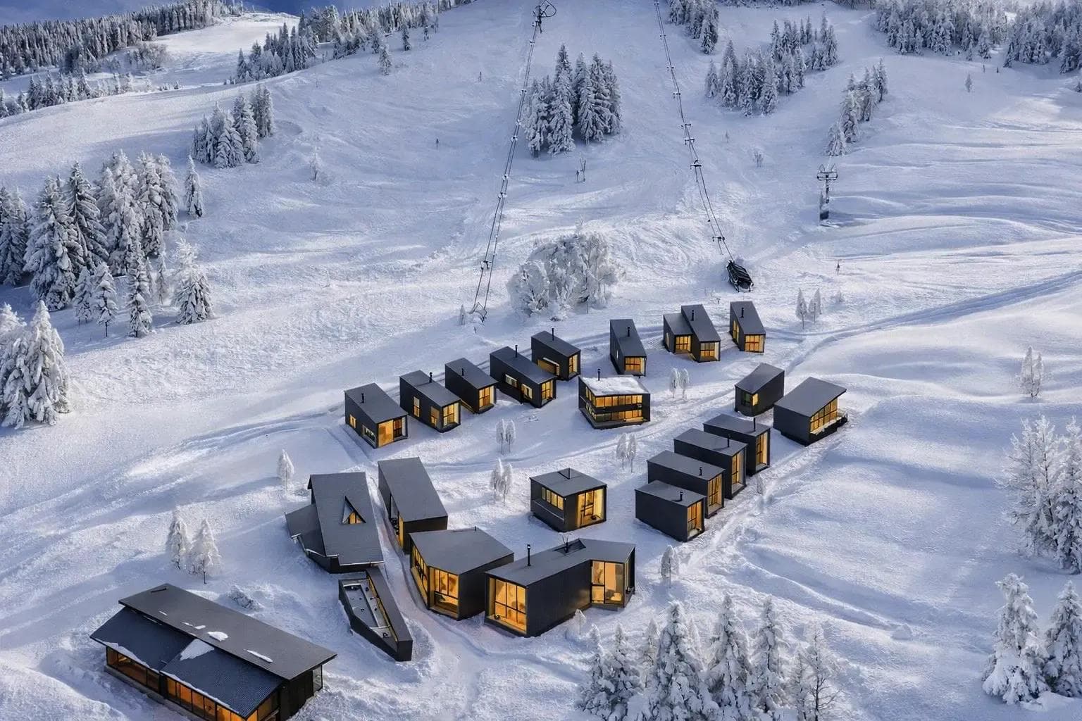 Private lodges found at the base of the ski lifts in Togari Japan.
