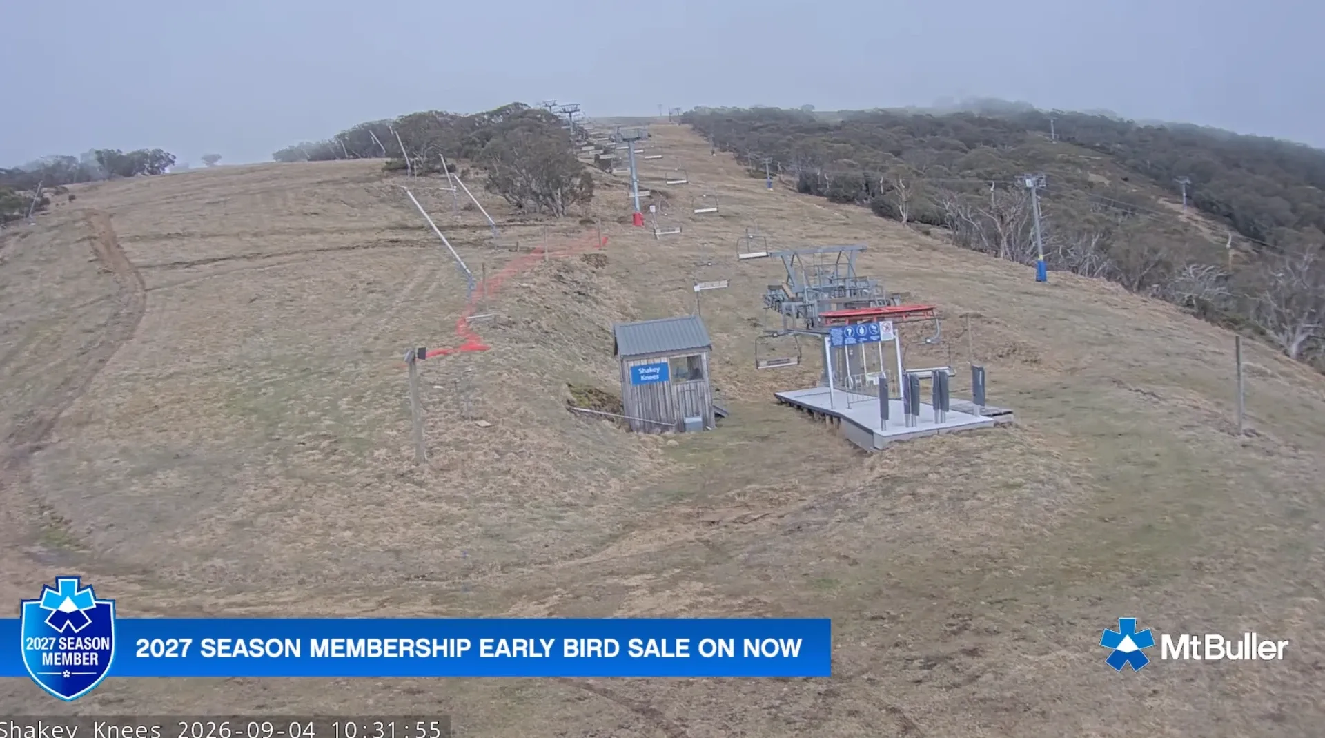 The northside of the resort looks as bare as it does in summer.