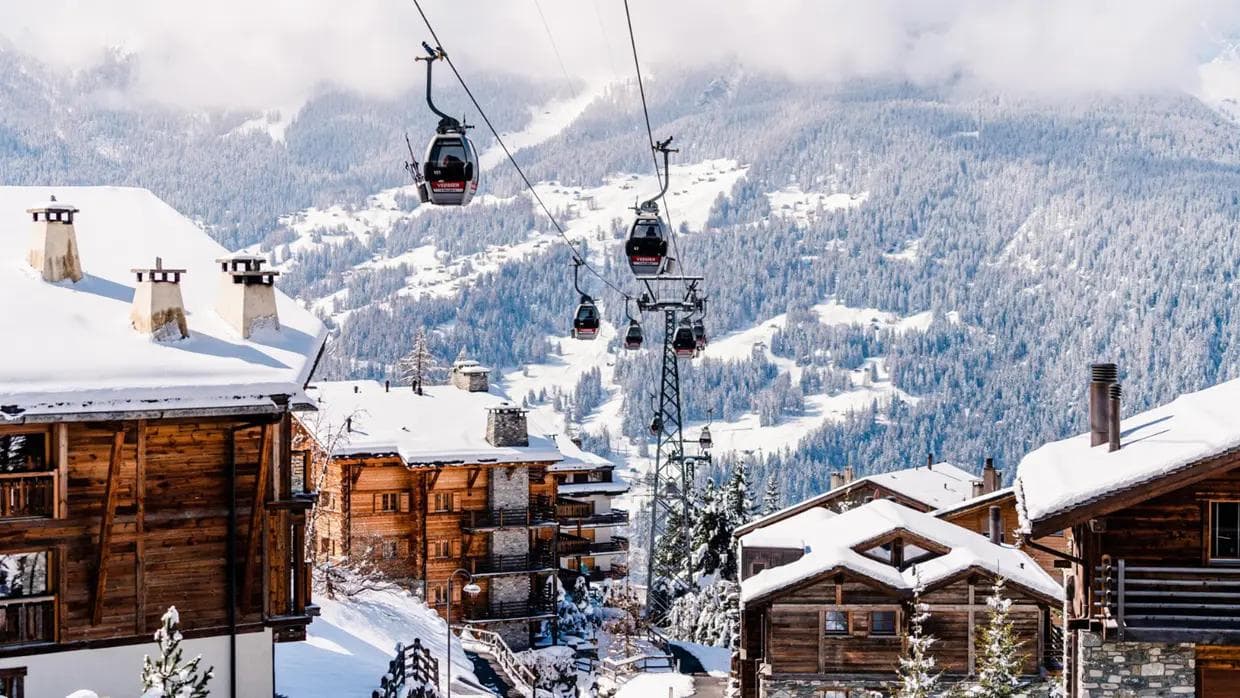 The town of Verbier in the swiss alps.