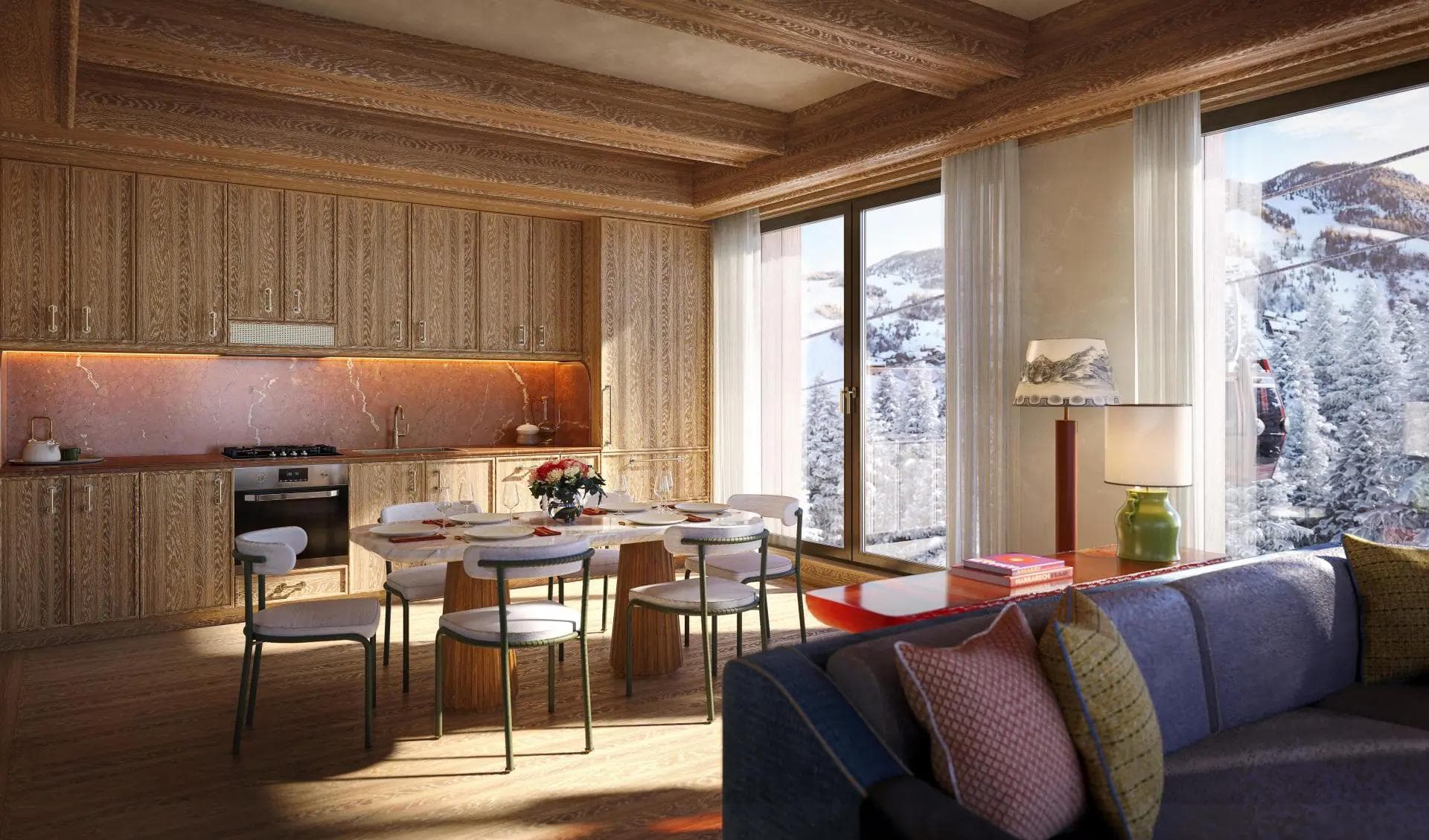 An interior view of the accommodation at Chalet Alpina