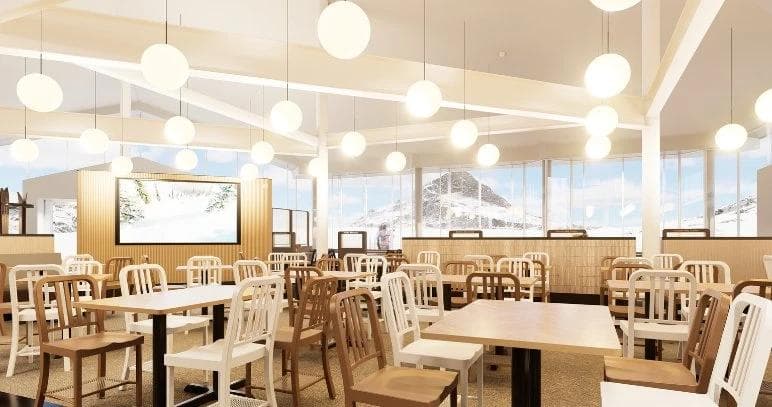 The updated station will feature light and bright dining areas.