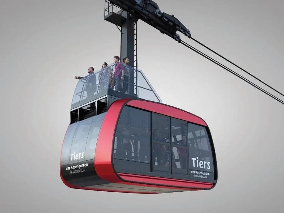 The Tierser Seilbahn lift at Carezza Dolomites resort.