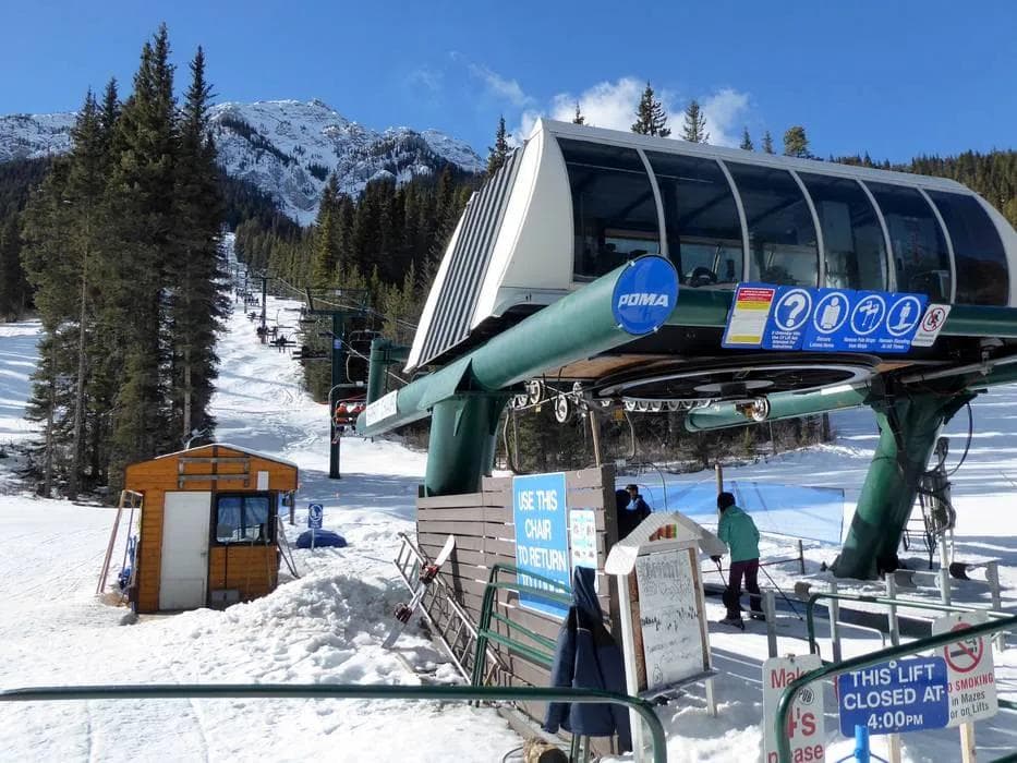 Ski lift and mountain transportation at Mt Norquay