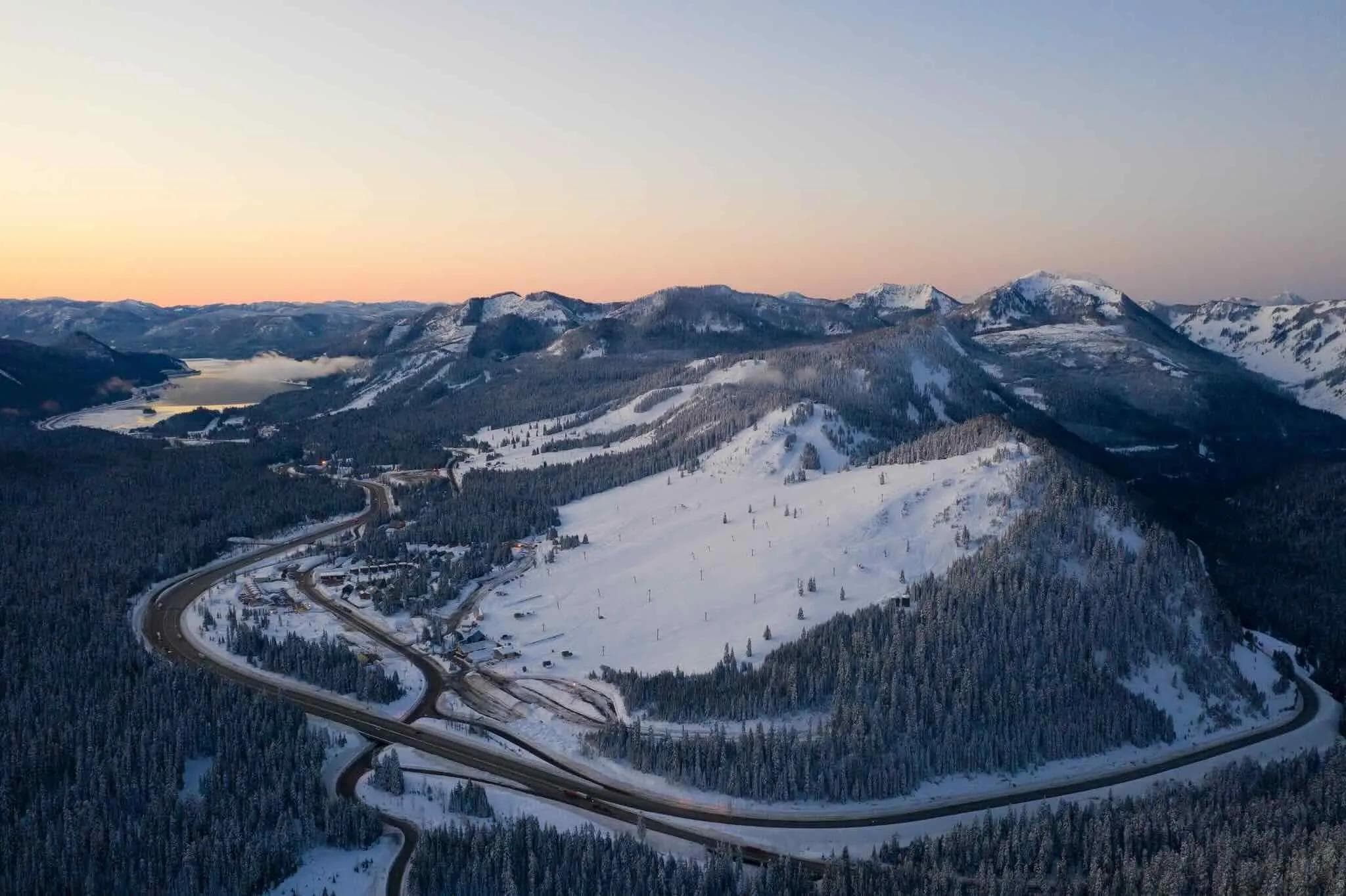 An aerial view of Summit at Snoqualmie