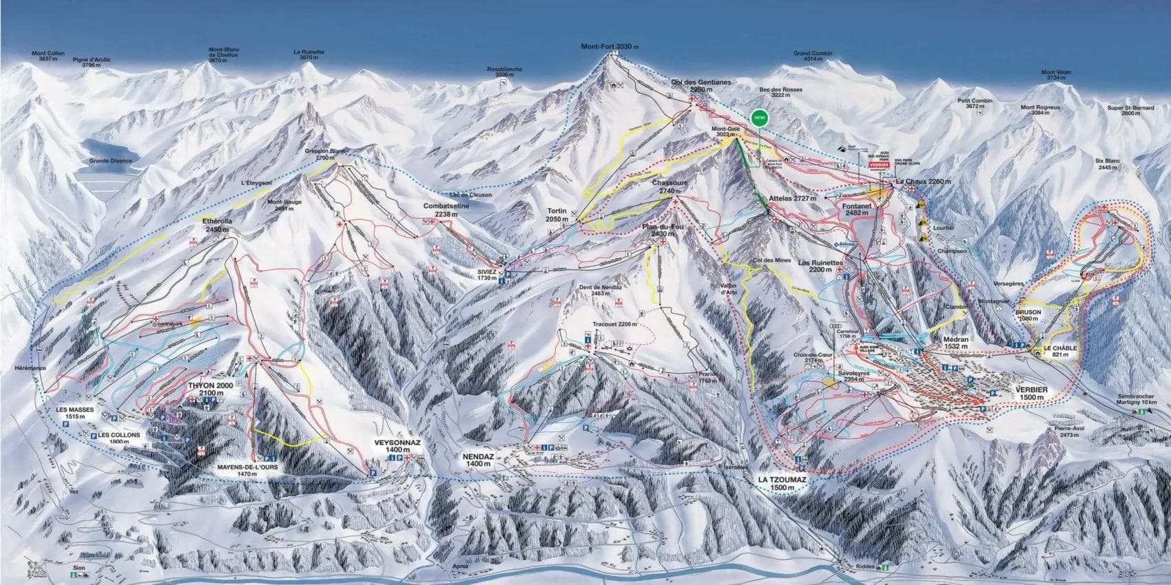 The current Verbier 4-Vallees trail map. Credit: Verbier