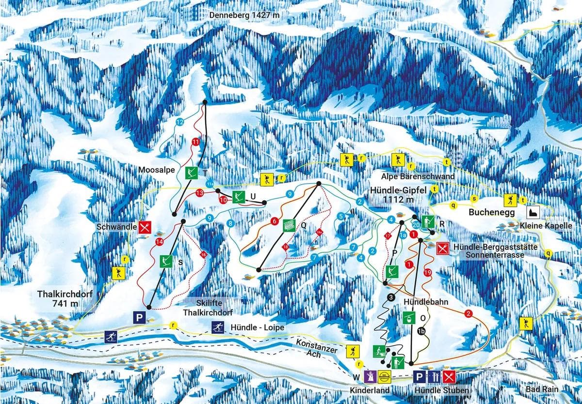 Hinterstaufen complete trail map showing all ski runs and lifts
