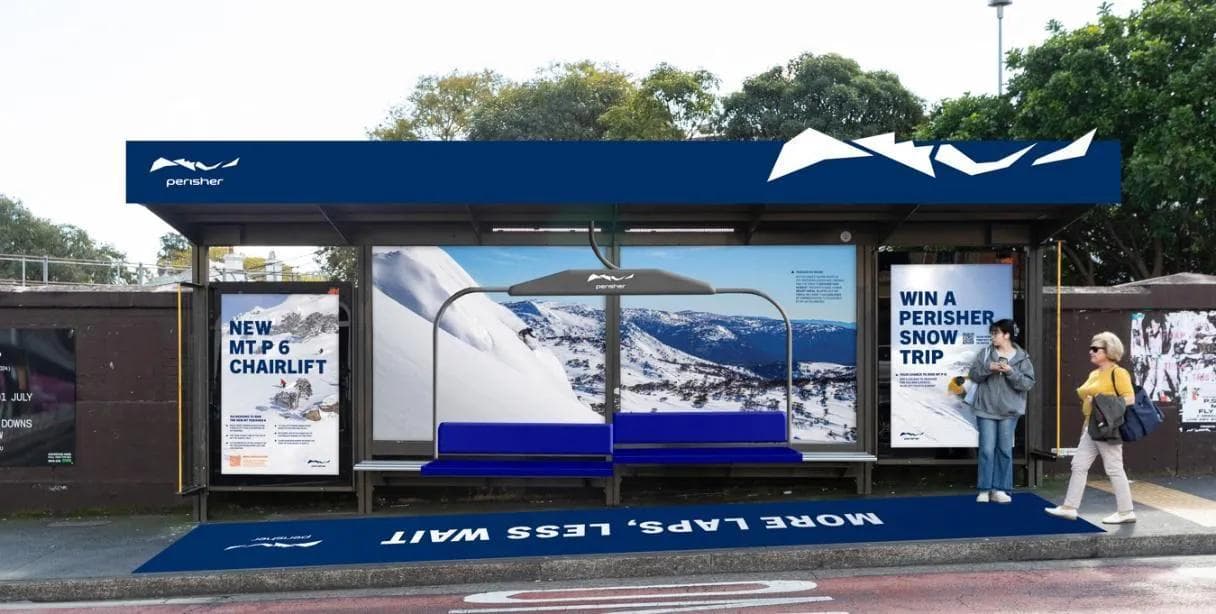Perisher turns Sydney bus stop into the new Mt Perisher 6 chairlift