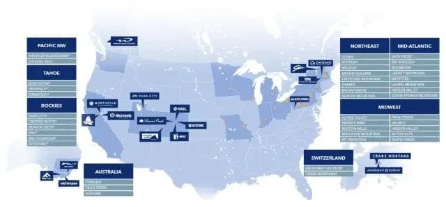 Vail Resorts properties across the world.