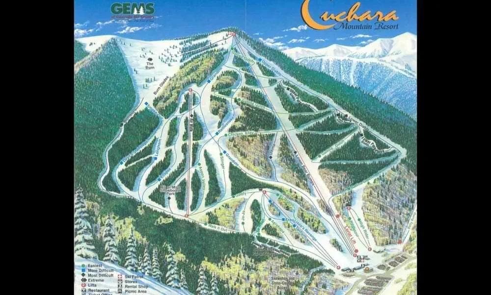 Resort trail map just before they closed 2000