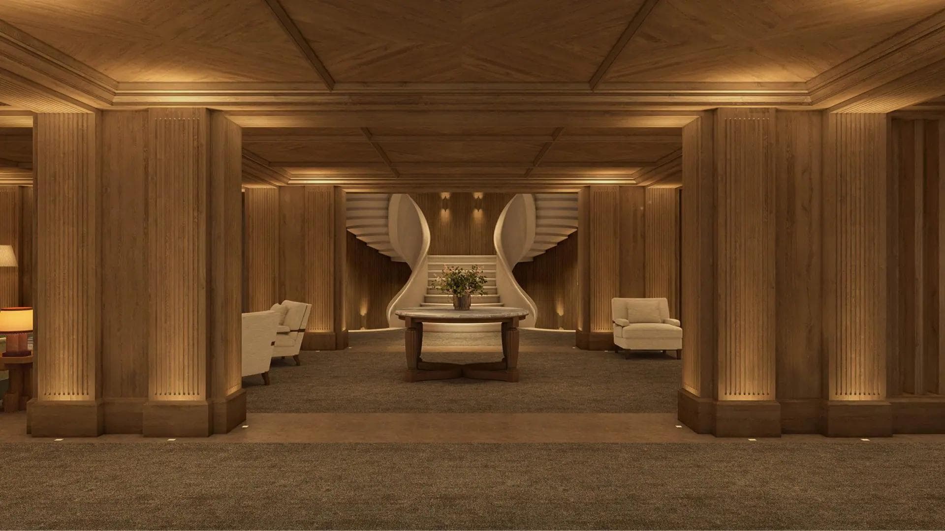 Park Gstaad Four Seasons Interior Lobby.