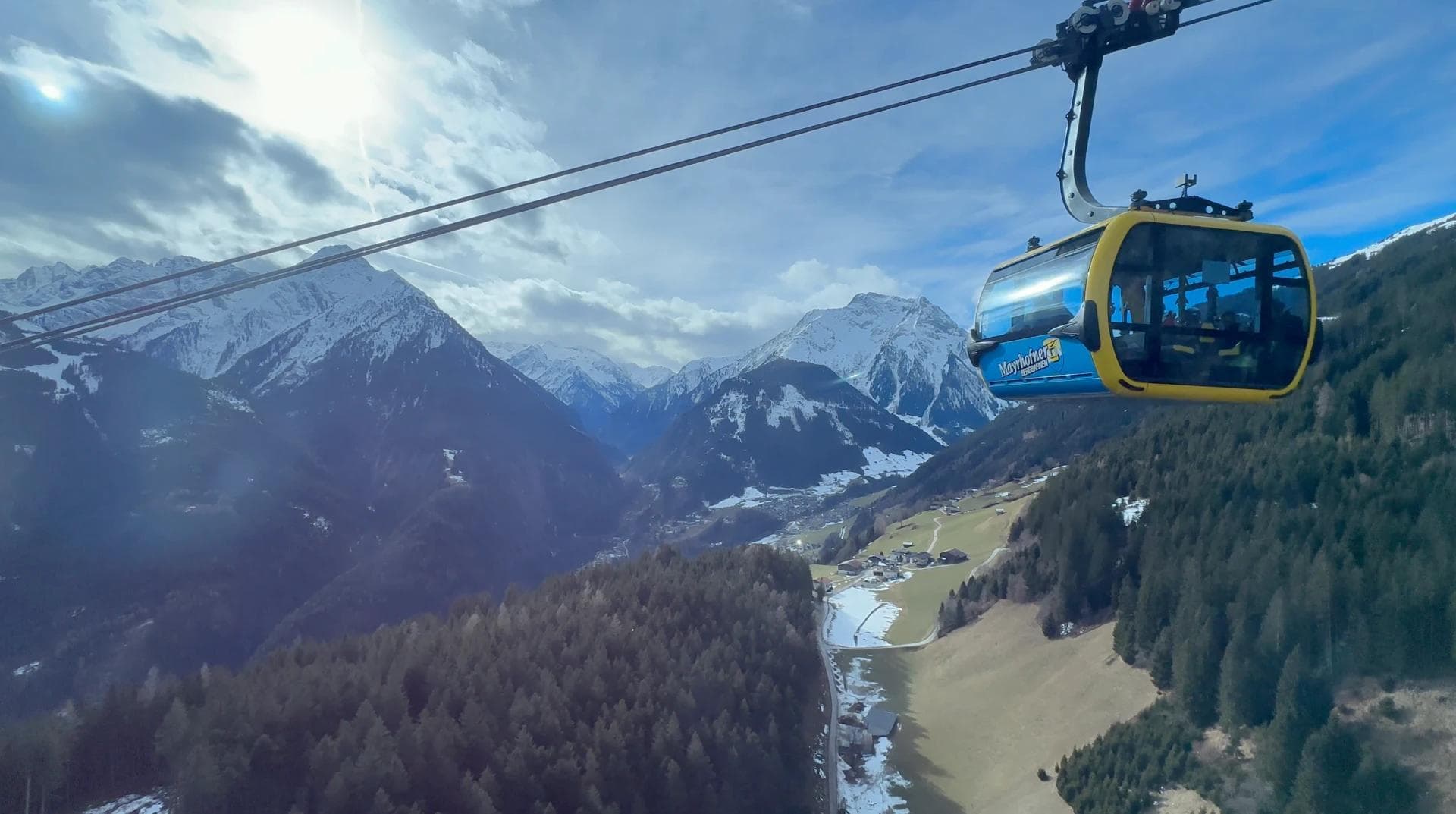 The huge 3S gondola takes riders from Mayrhofen up to Penken.
