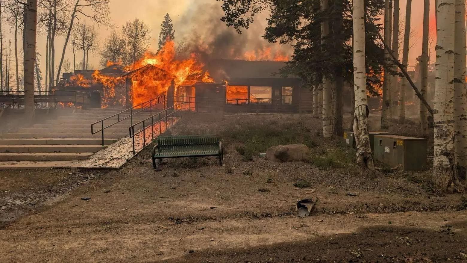 The base lodge at Eagle Point Resort has been burnt to the ground.