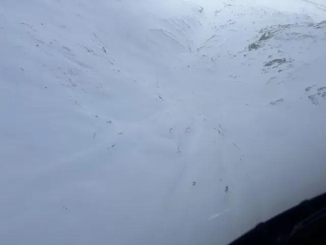 The avalanche slide path at St Moritz