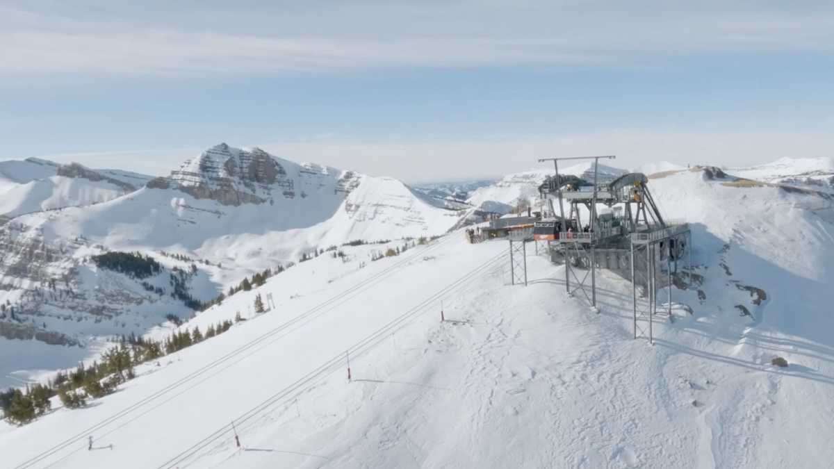 The summit of the legendary Jackson Hole aerial tram.