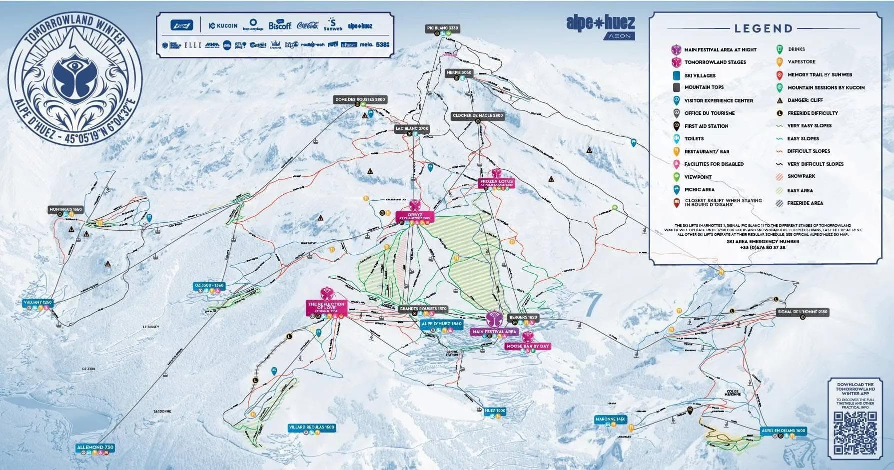 The map of the stages across the resort at Alpe d'Huez