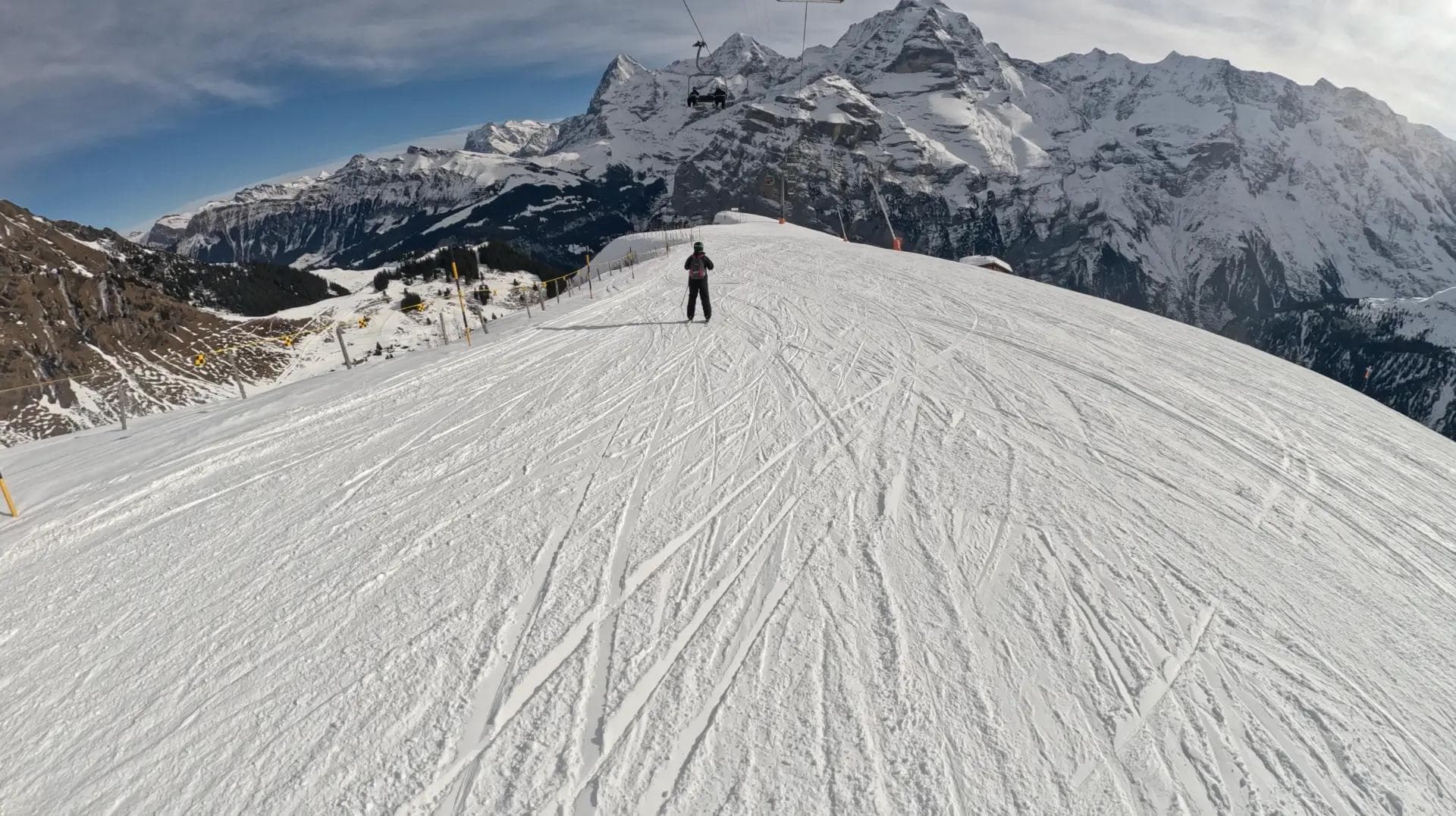 Looking straight at the Jungfrau massif from Shilthorn ski resort.