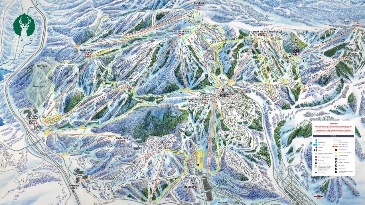 The newly updated Deer Valley trail map.