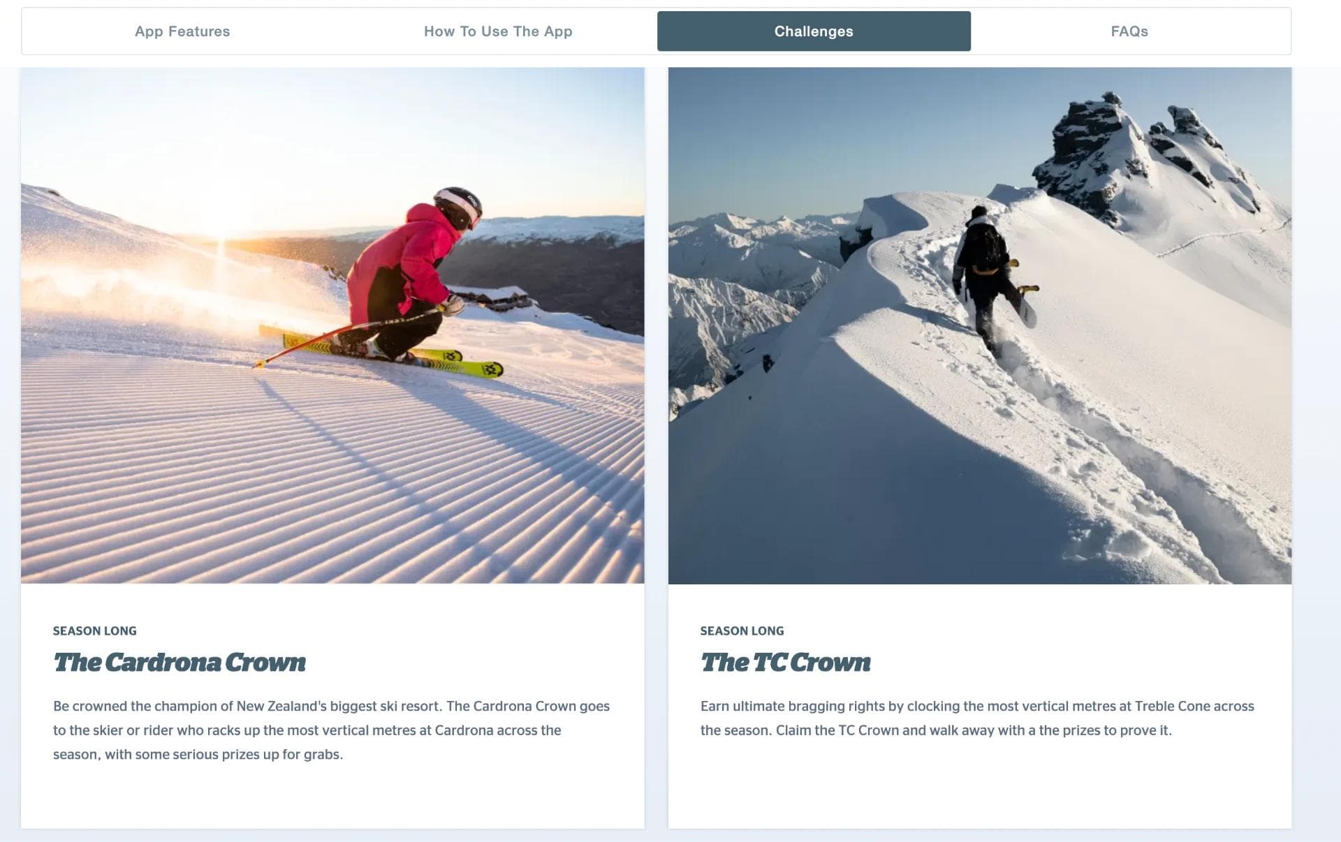 The app even has challenges you can partake in whilst skiing.