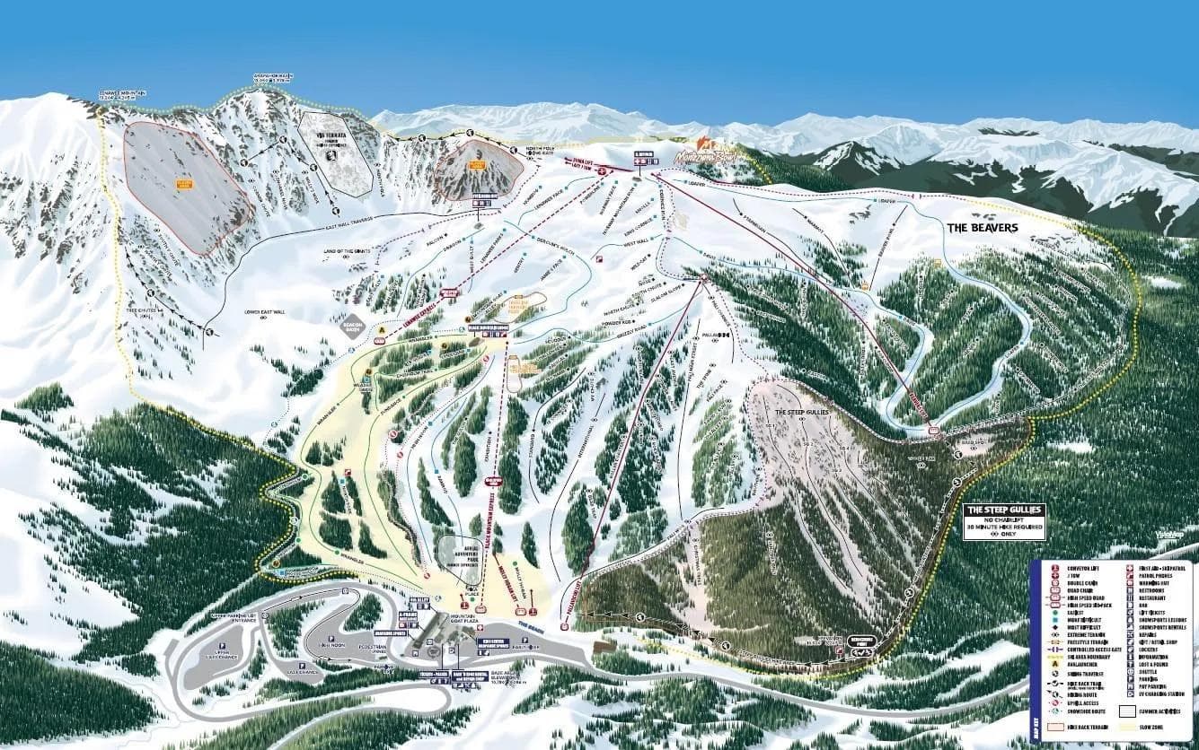 The current Arapahoe Basin trail map.