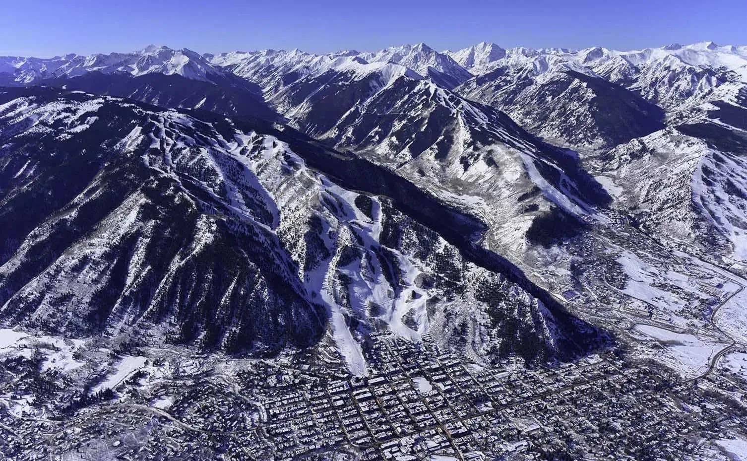 An aerial short of Aspen Mountain.