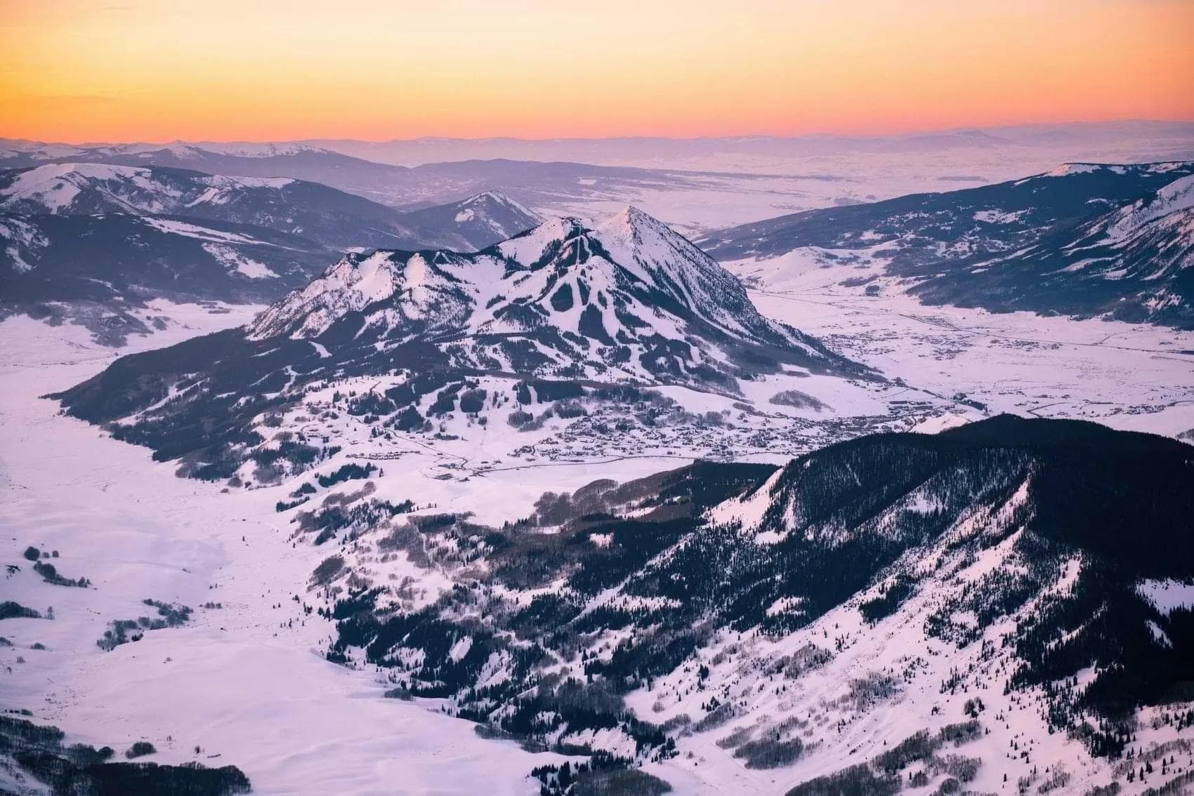 An aerial shot of the peak which Crested Butte calls home.