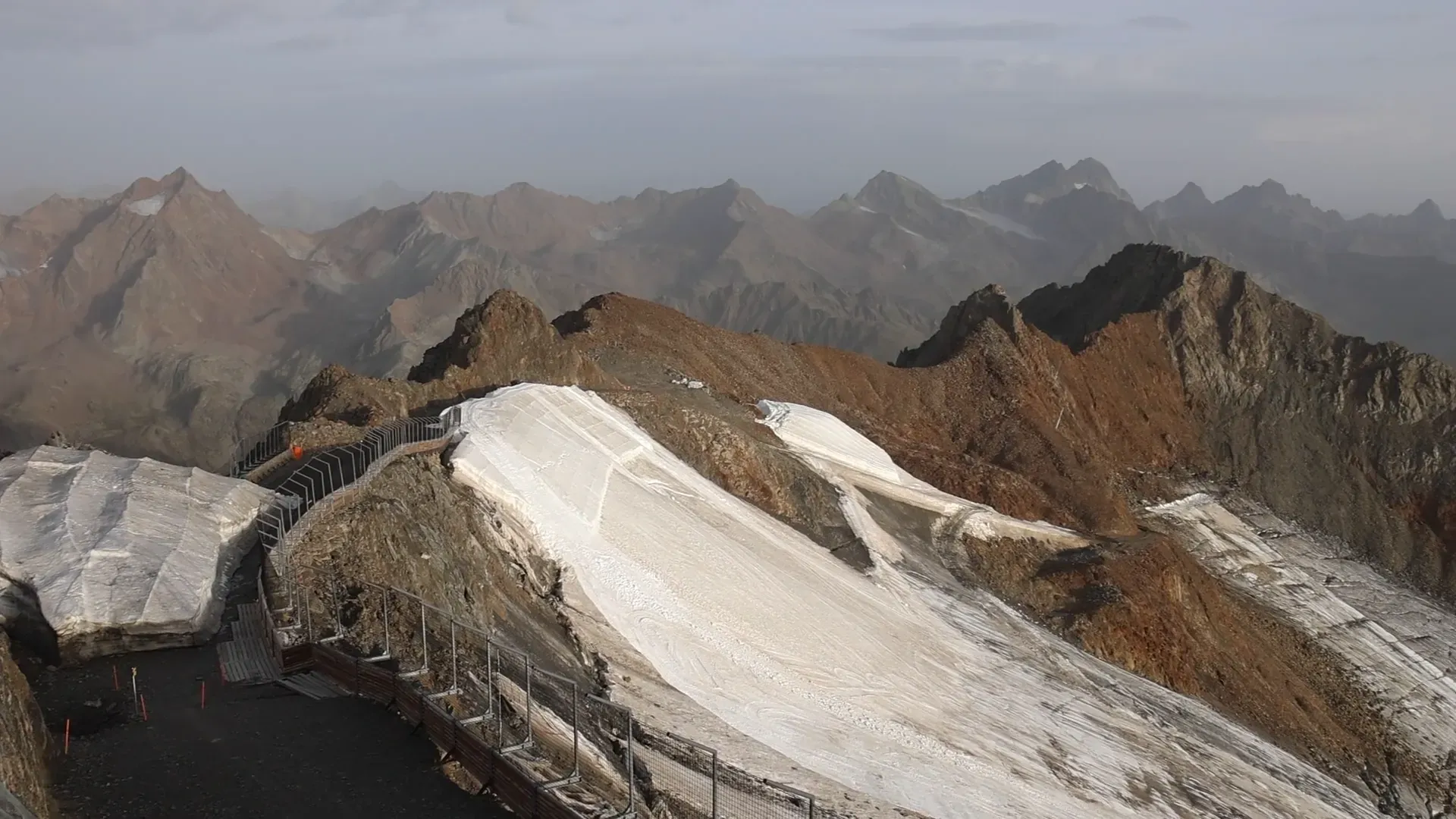 Left over snow and covered up snow from the previous season at Pitztal