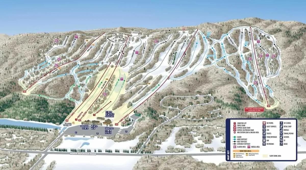 Granite Peak complete trail map showing all ski runs and lifts