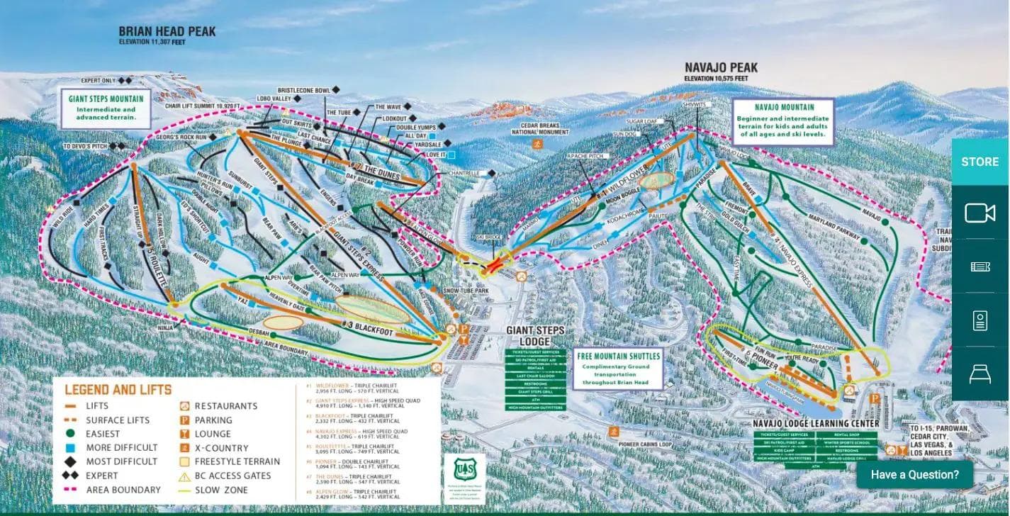 Trail map at Brian Head