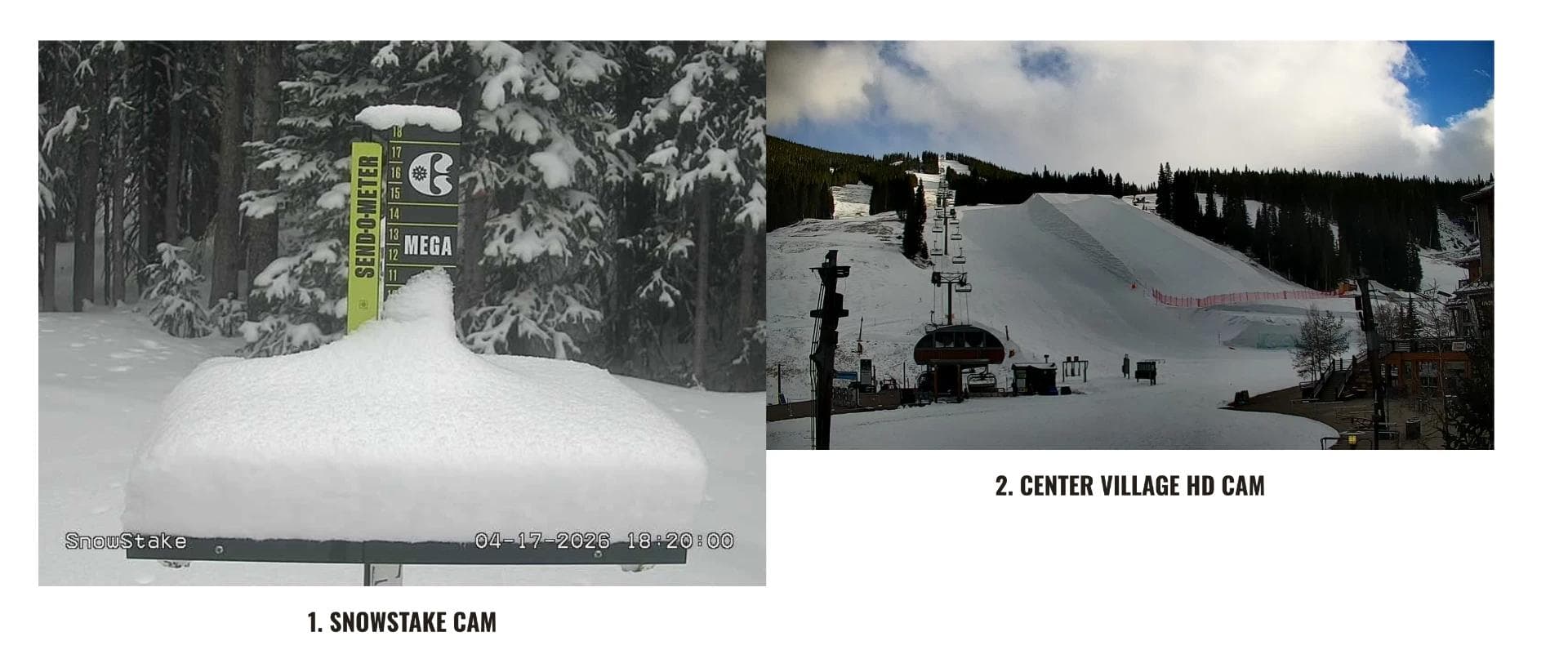 A look at the webcams as of the 17th of April 2026